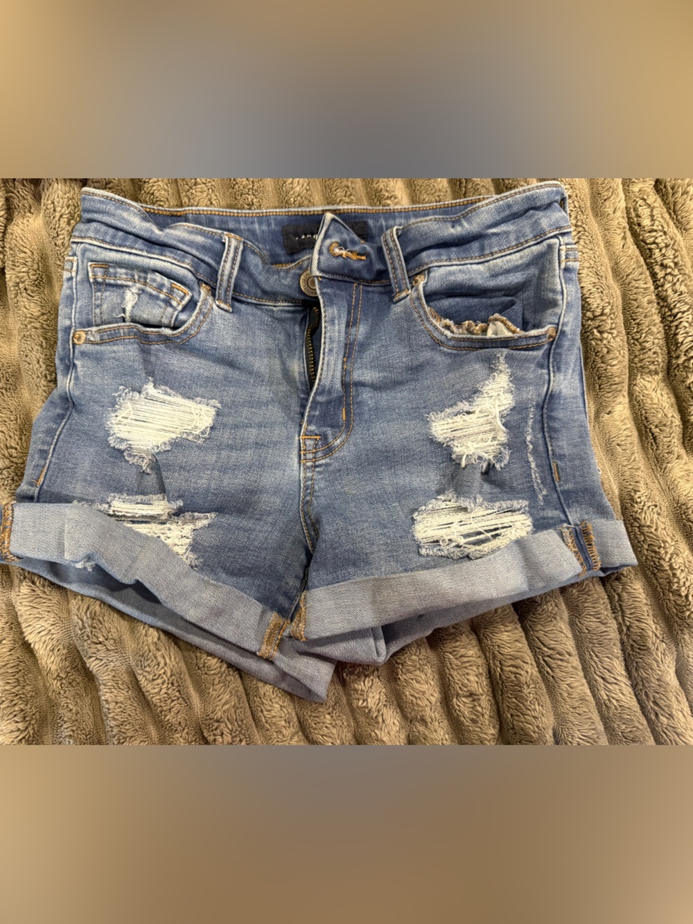 Aeropostale Distressed Light Blue Denim Jean Shorts